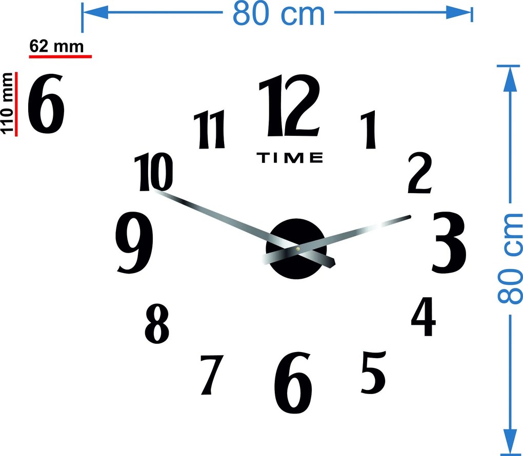 SENTOP | Moderné nalepovacie nástenné hodiny | SENTOP 12P035-Wall clock analógové