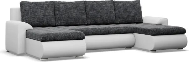 Sedacia súprava FORESTA ULL v tvare U popolová / biela