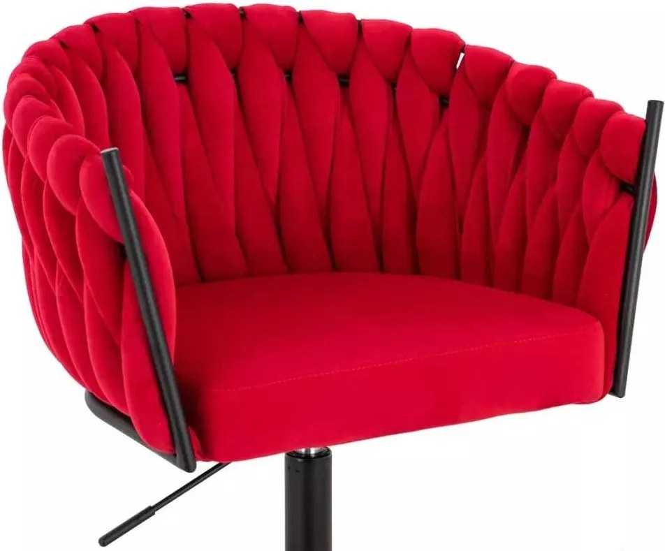LuxuryForm DESIGN Stolička NORDEN VELUR na čiernom kríži - červená