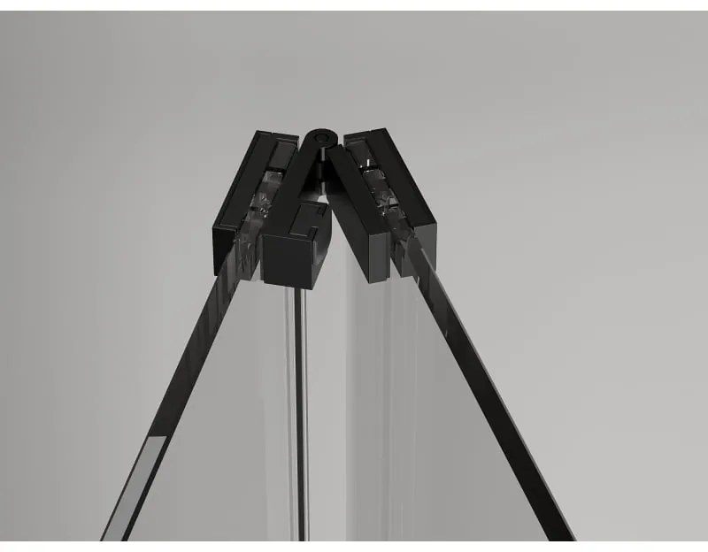 Mexen Exo, sprchovací kút so skladacími dverami 95 x 80 cm, 6mm číre sklo, čierny profil, 816-095-080-70-00