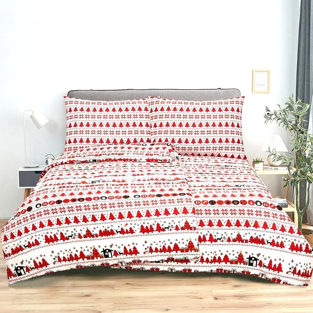 Flanelové obliečky Homa CHRISTMAS RED 140x200 cm
