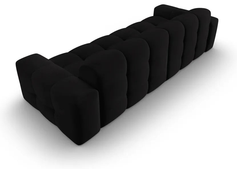 Čierna zamatová pohovka 255 cm Kendal - Micadoni Home