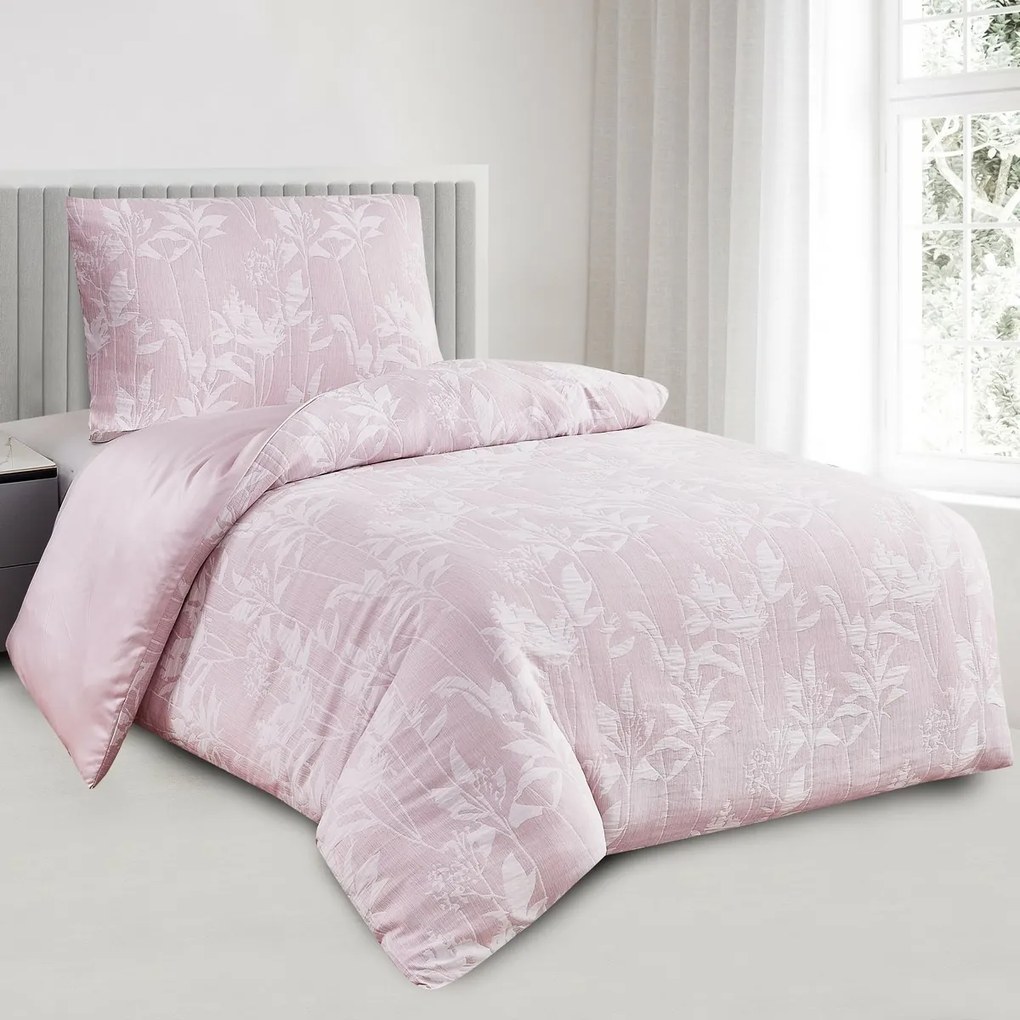 Žakárové obliečky Alabama ružová, 140 x 200 cm, 70 x 90 cm