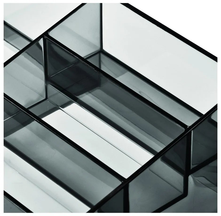 Matne čierny kúpeľňový organizér na kozmetiku z recyklovaného plastu Nail Station - iDesign