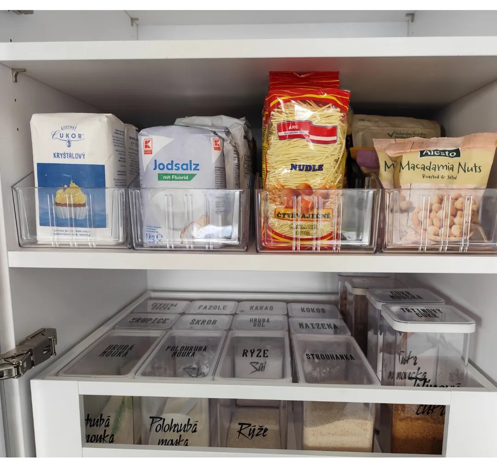 usporadejto.cz Úložný box, ideálny do špajzy, s etiketou + 2 priehradky, BITO, 40x13 cm