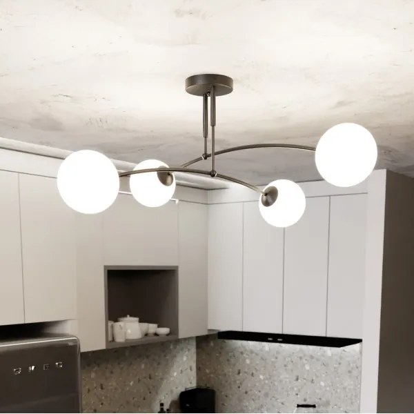 Luster na tyči PREGOS 4xE14/10W/230V čierna