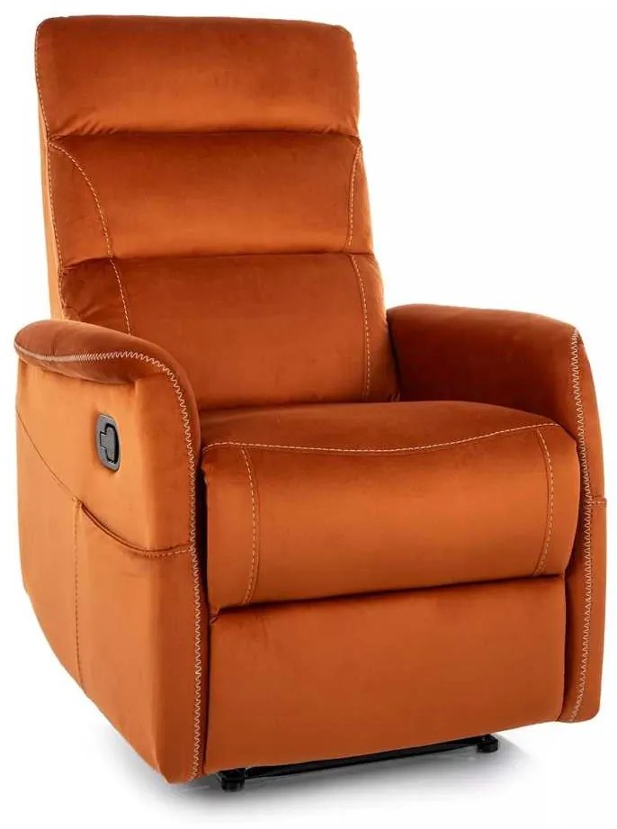 Masážne kreslo Vinci Velvet, oranžová