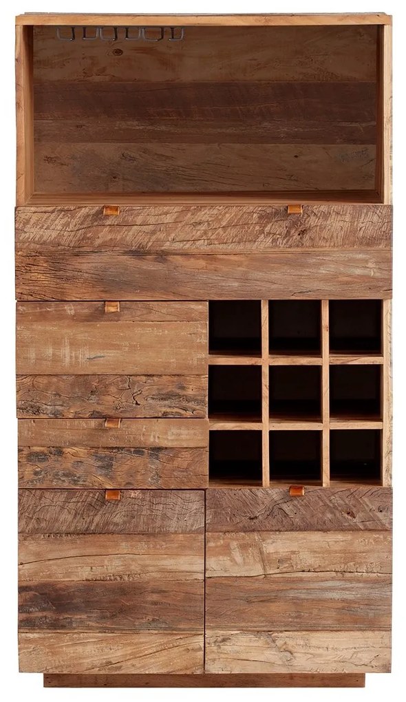 furniture-nabytek.cz - Masivní komoda Oldwood z recyklovaného tvrdého dřeva, lakovaná, přírodní barva – 80×40×145 cm