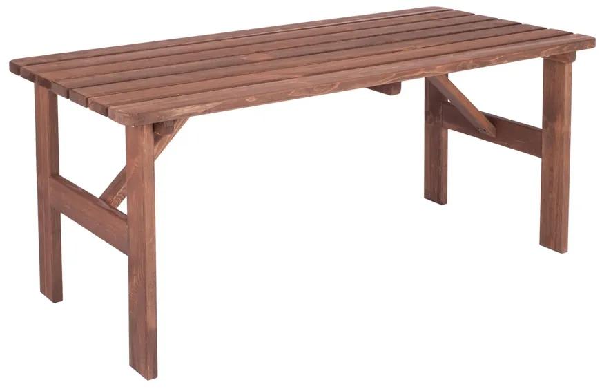 Drevený záhradný stôl‎ MIRIAM 150 CM‎ z borovicového dreva - morený