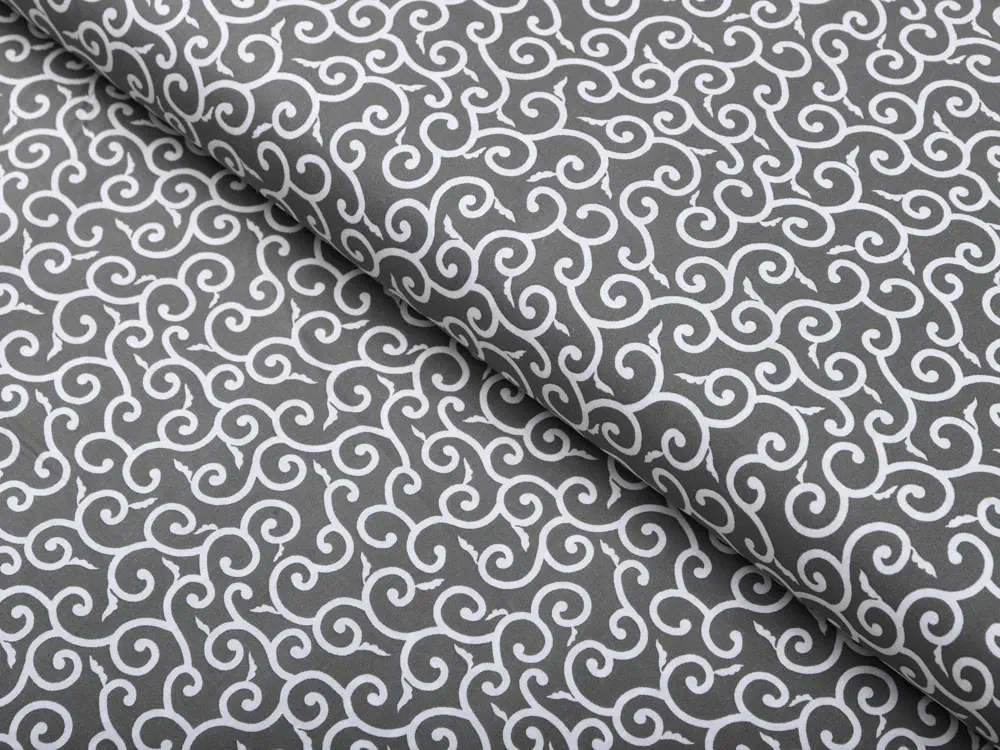 Biante Bavlnený záves Sandra SA-258 Ornamenty na tmavo sivom 130x160 cm