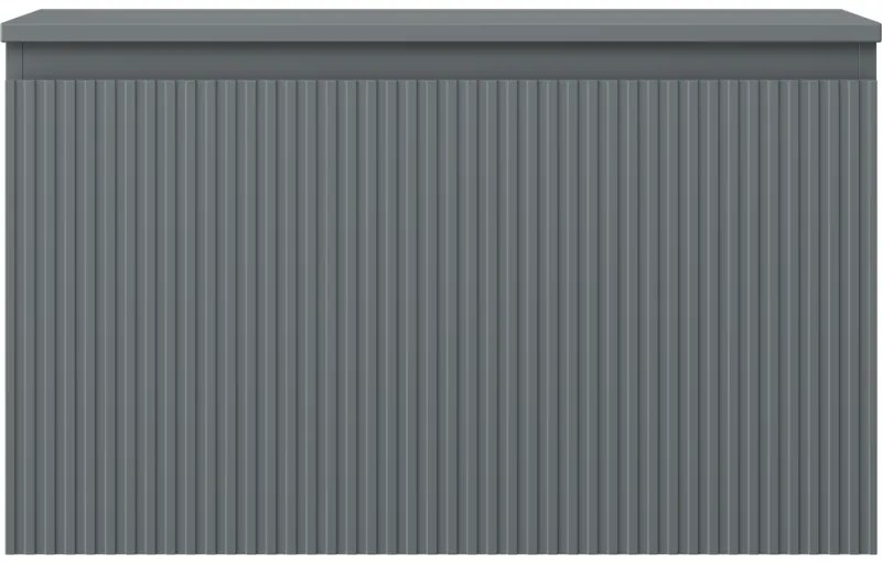 Mexen Rivel, kúpeľňová skrinka 80 cm s hornou časťou, 1 zásuvka, drážkovaná, grafitová matná, 91A20-08047-1-BFC66