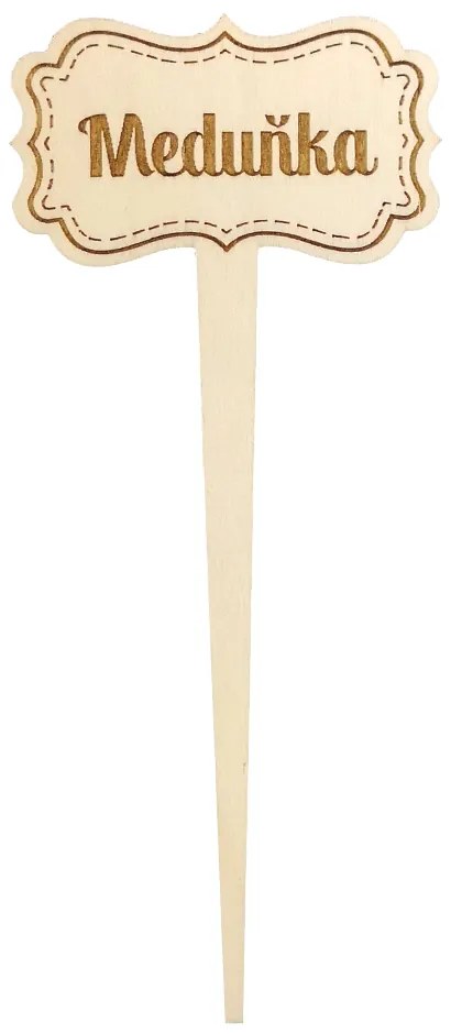 AMADEA Drevený zápich - ceduľka na bylinky Medovka, výška 20 cm, český výrobok
