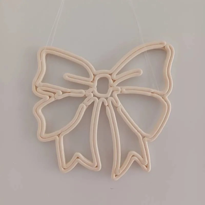 DECOLED Vánoční mašle, 30 cm, bílá