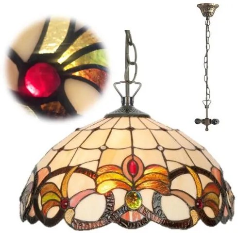 Vitrážový luster Tiffany štýl CASIOPEA Ø40 2*E27
