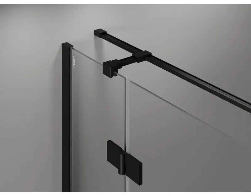 Mexen Mist H T, sprchový kút s výklopnými dverami pravý 100 x 70 cm, číre sklo, čierny profil, 8A5T-100-070-70-00-P