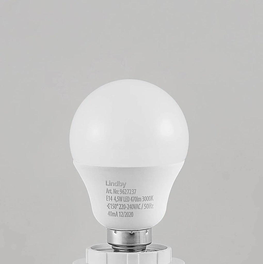 LED kvapková žiarovka E14 G45 4,5W 3 000K opál