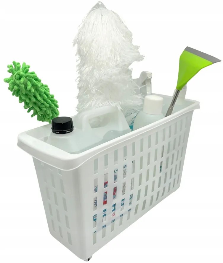 Arte Regal Úložný box s kolieskami, atypicky úzky, biely, Agnes, 20 l, 46 x 18 x 26