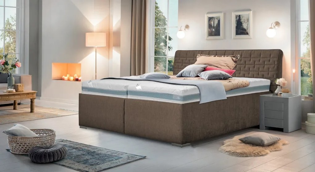 Posteľ Rita 180x200 cm, hnedá látka