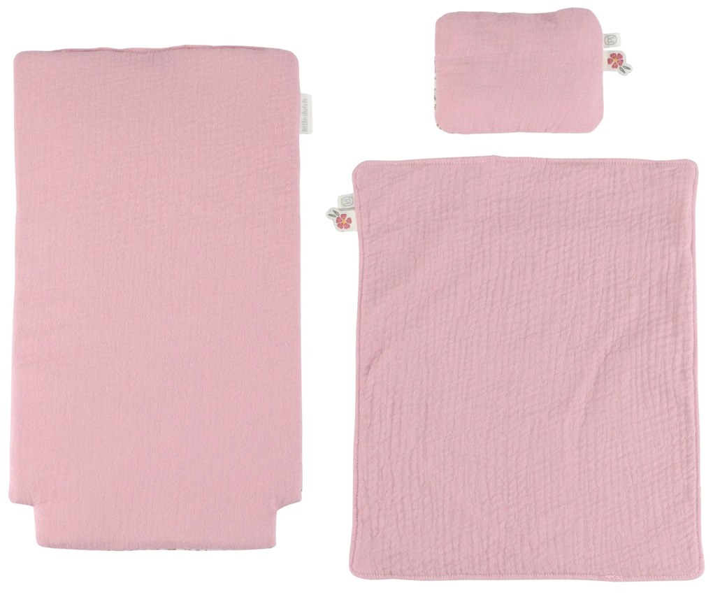 Kočík pre bábiky drevený s perinkou Pink