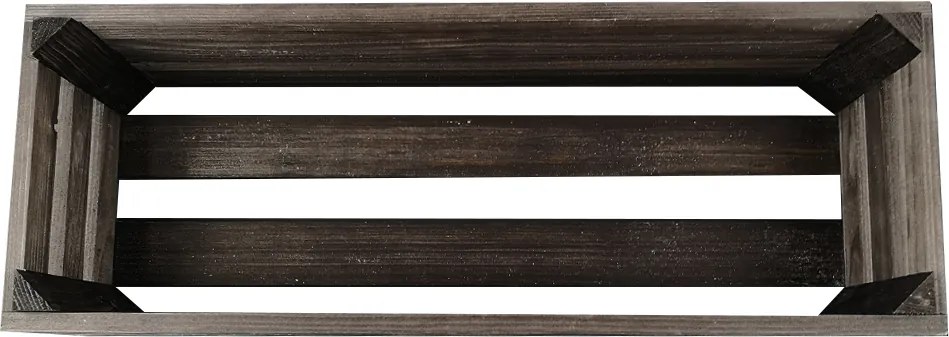 AMADEA Drevený obal s kvetináči - tmavý, 47x17x15cm Český výrobok
