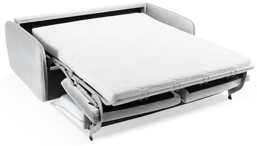 Svetlosivá zamatová rozkladacia pohovka 194 cm Vienna – Cosmopolitan Design