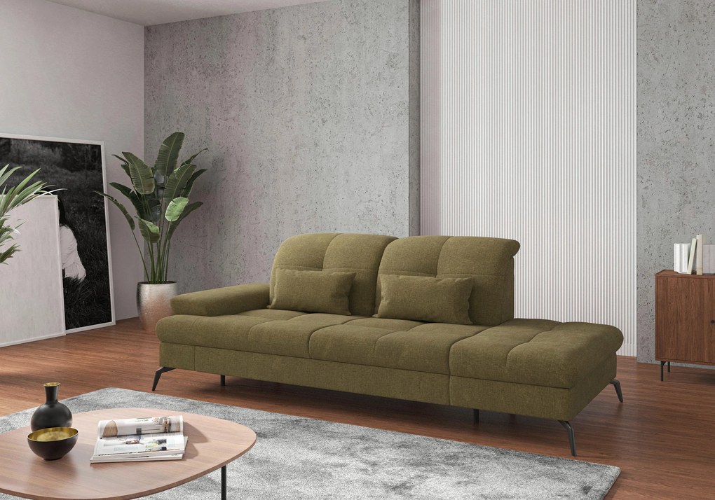 XXXLutz LEŇOŠKA, textil, olivovozelená Sit & More - Online Only obývacie izby - 000144009979
