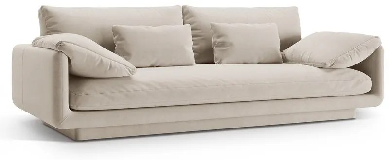 Biela zamatová pohovka 220 cm Torino – Micadoni