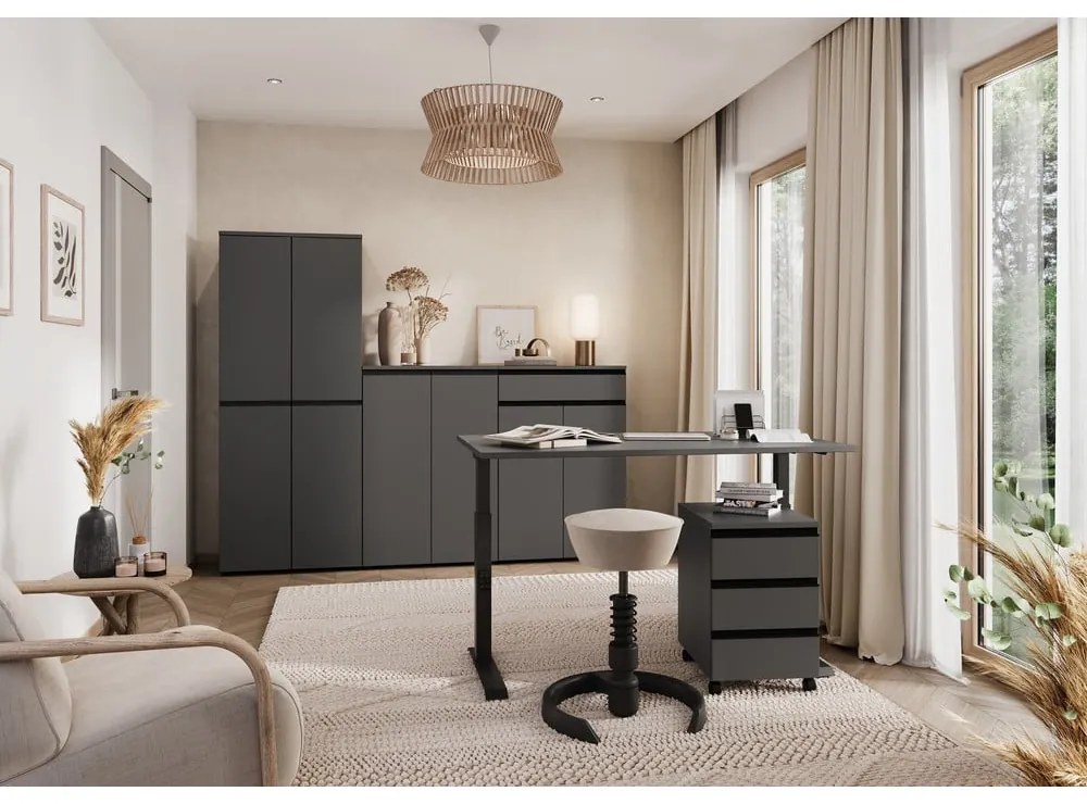 Antracitová šatníková skriňa 81x197 cm Bedano – Germania