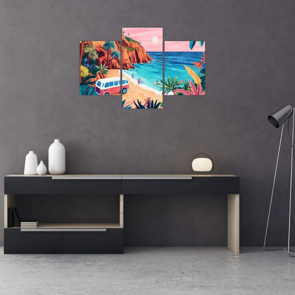 Obraz - Karavan pri oceáne (90x60 cm)