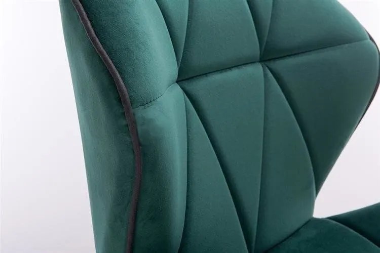 LuxuryForm DESIGN Stolička MILANO MAX VELUR na striebornom tanieri - zelená