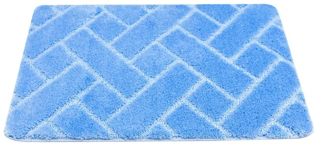 Kúpeľňový koberček Lotus modrý, tehla