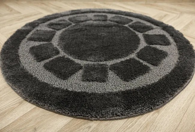 Kúpeľňový koberček Ocean tmavosivý kruh