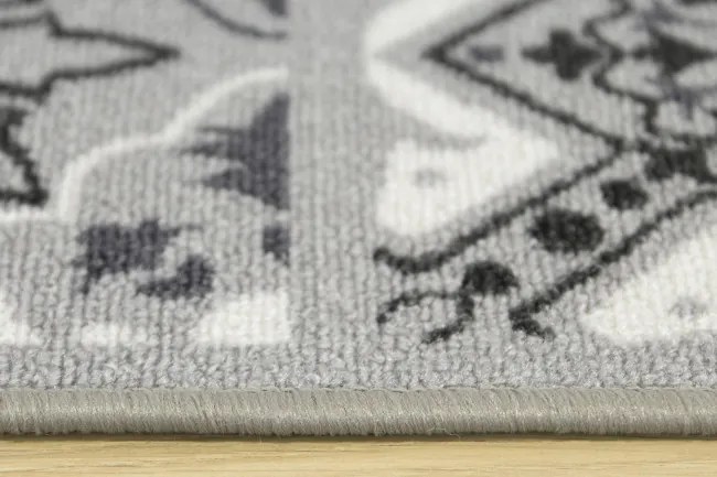 Protišmykový koberec / behúň Patchwork sivý