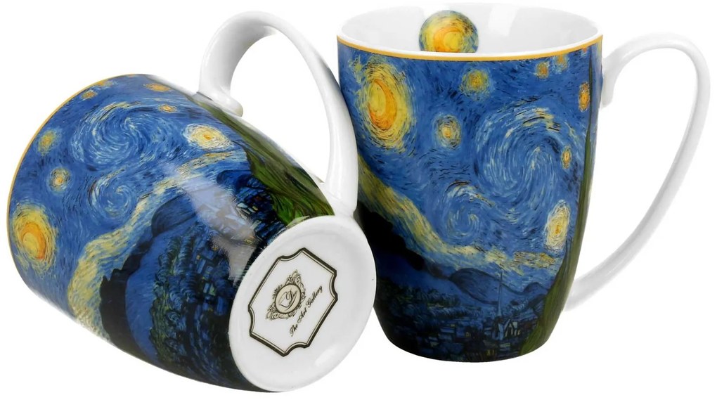 Porcelánový hrnček Van Gogh Starry Night 350 ml sada 2ks