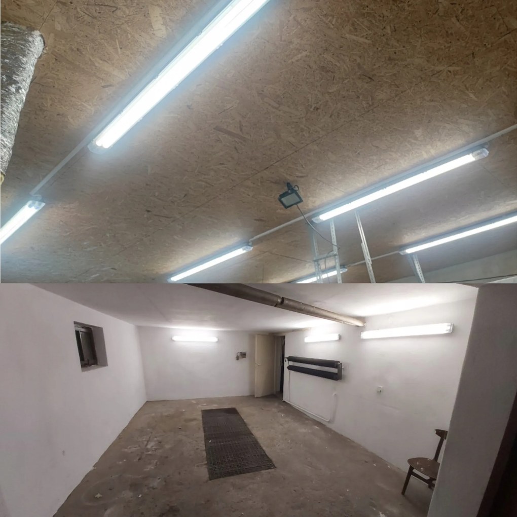 Sada 2 hermetických svietidiel 120 cm + LED trubice pre dielňu a garáž