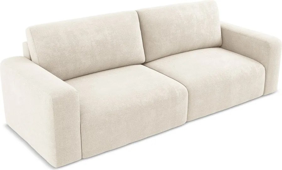 Krémová ženilková rozkladacia/s úložným priestorom pohovka 252 cm Kona – Makamii