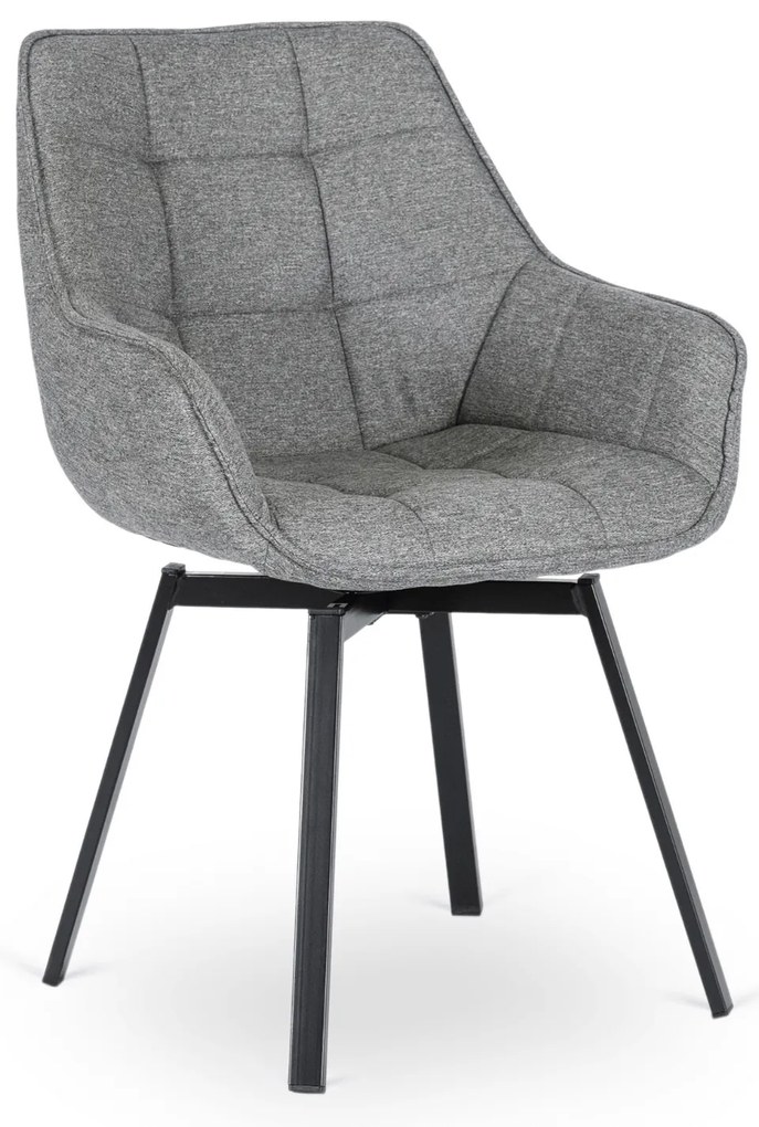 JAKS Otočná jedálenská stolička šedá látka Luna 2