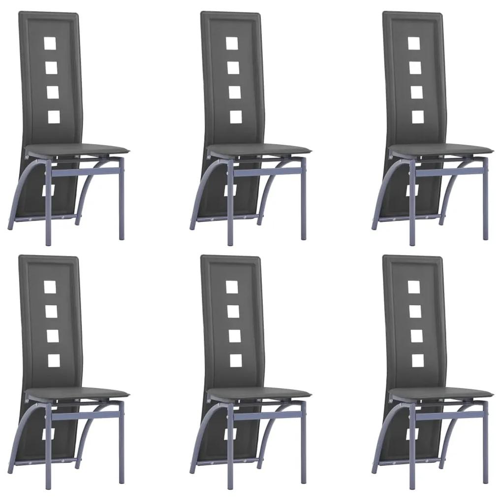 Jedálenské stoličky 6 ks sivé umelá koža 3051667