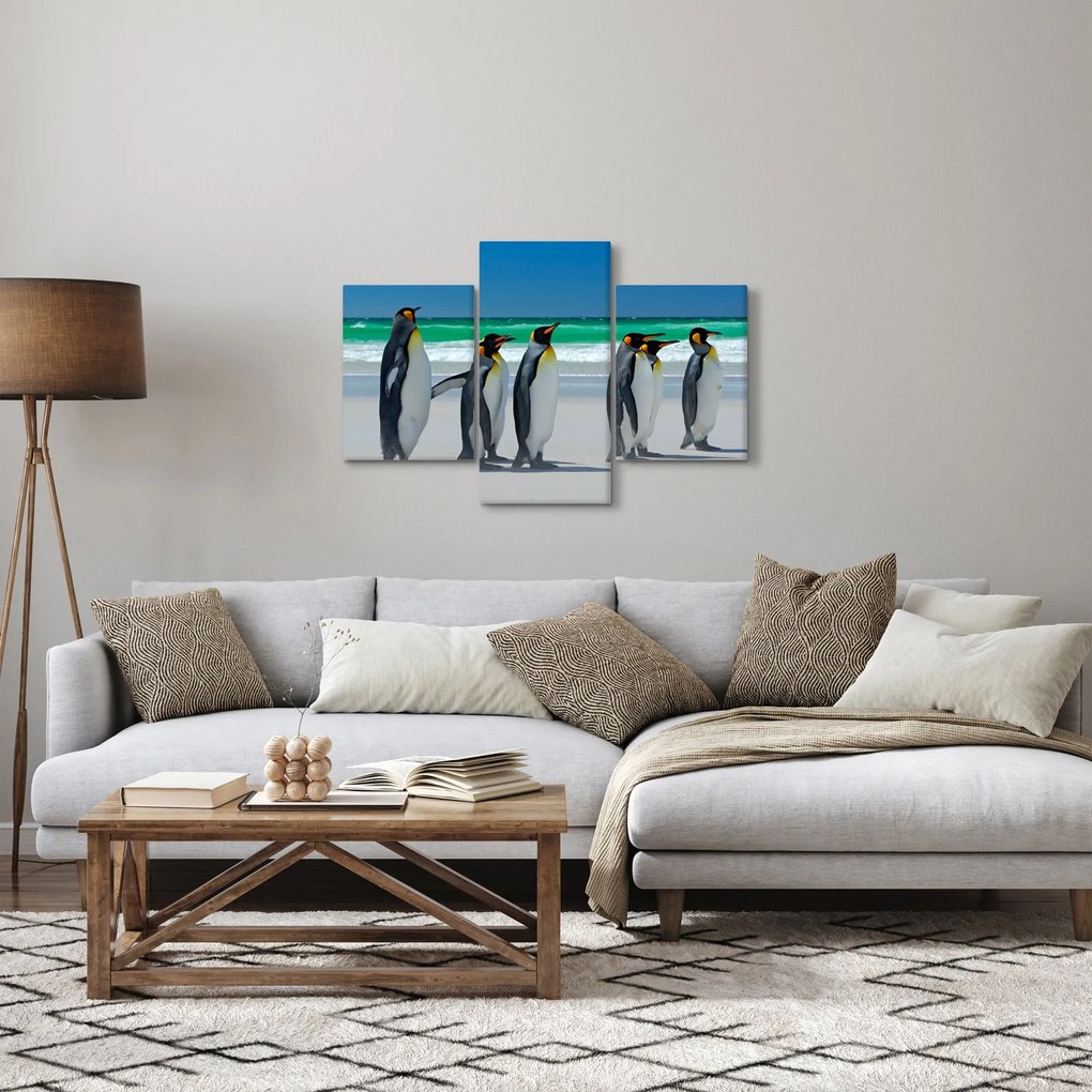 Obraz - Skupina kráľovských Tučniakov (90x60 cm)