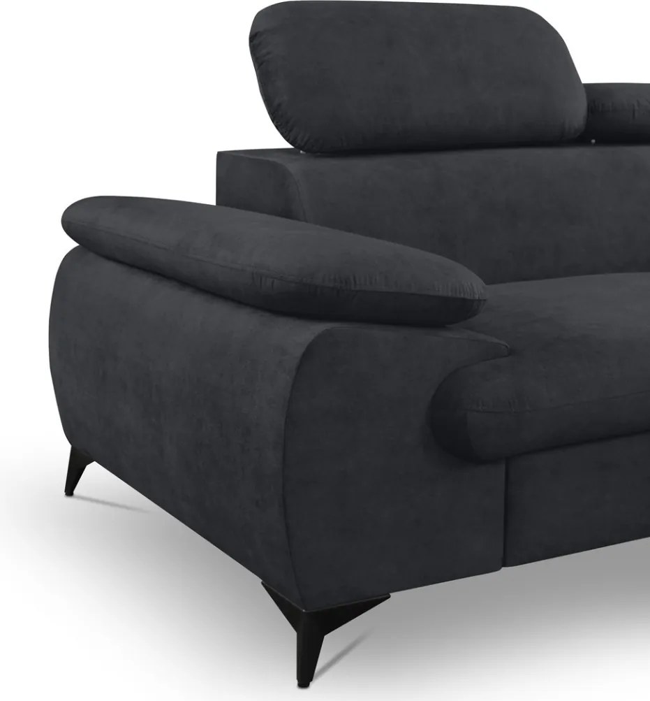 Rohová sedacia súprava Scala, antracitová šedá látka, pravý roh