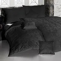 Matějovský Damaškové posteľné návliečky Lolita čierna, 100% Egyptská Bavlna, 2x70x90/1x210x220cm, Čierna, Doprava ZDARMA, Novinka