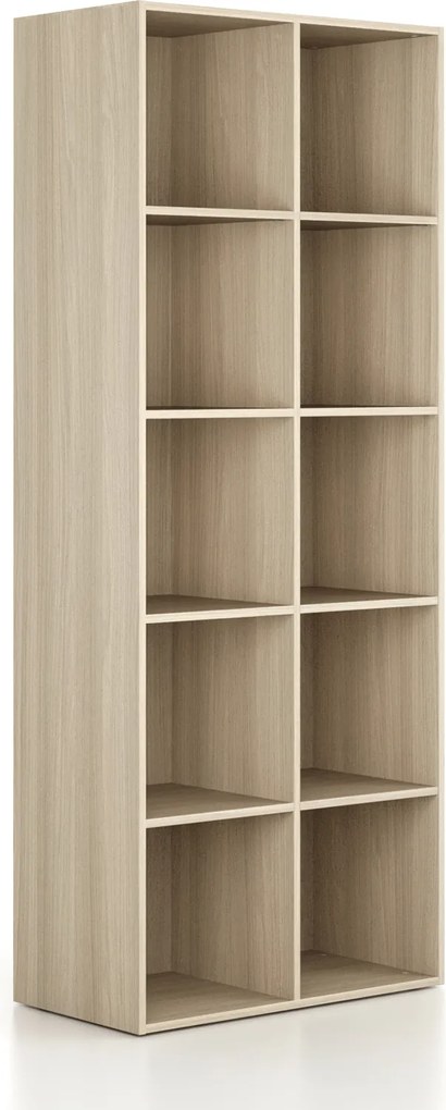 Regál FRAME, vysoký, 2 stĺpce, 2162 x 872 x 450 mm, dub prírodný