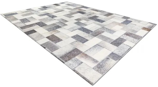 Koberec PATCHWORK 21723 sivý - imitácia kože krava, deski