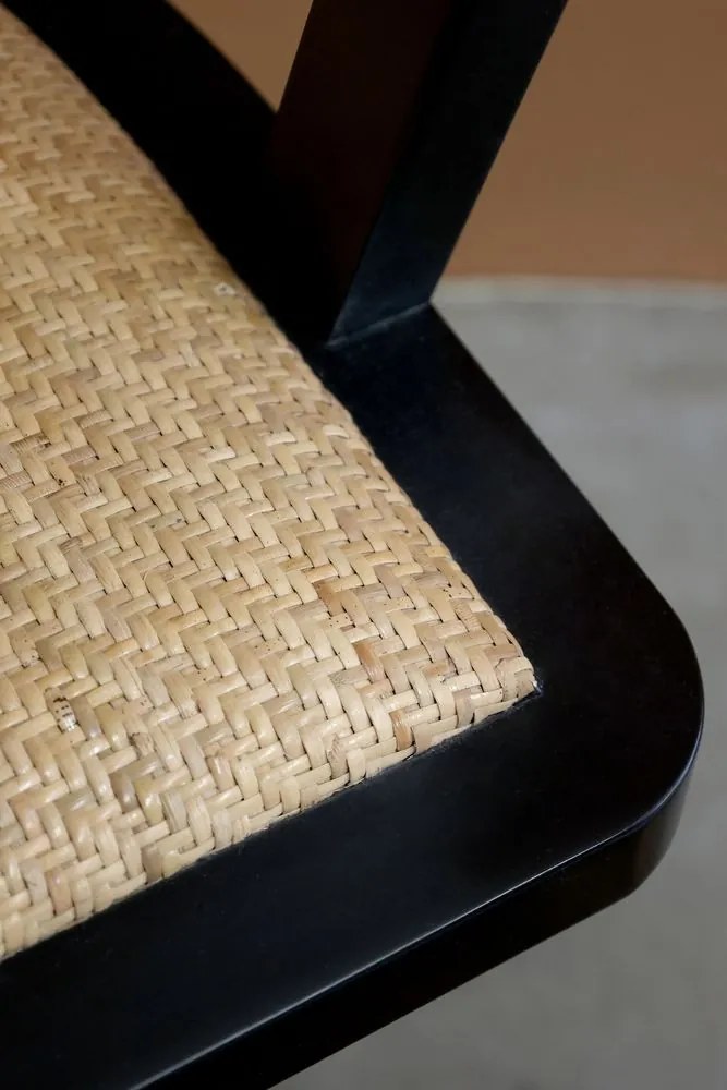 Antik drevená stolička s výpletom a opierkami na kolieskach Old French chair - 62*62*92 cm