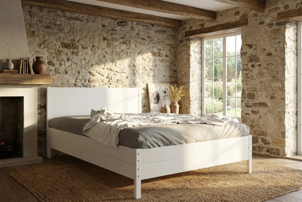 Manželská posteľ CONTINENTAL 140x200 biela