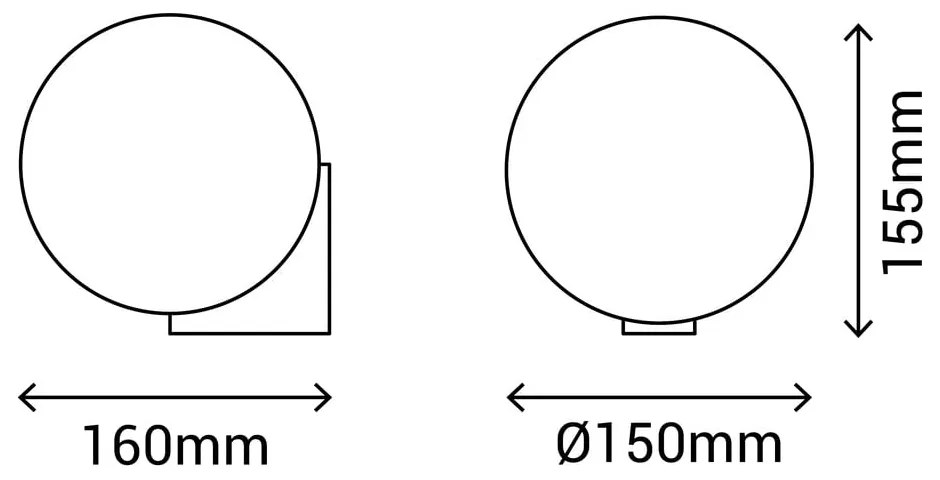 Nástenné svietidlo v striebornej farbe SULION Obi, ø 15 cm