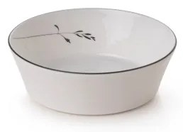 27-dielna jedálenská súprava, biela/čierna, porcelán