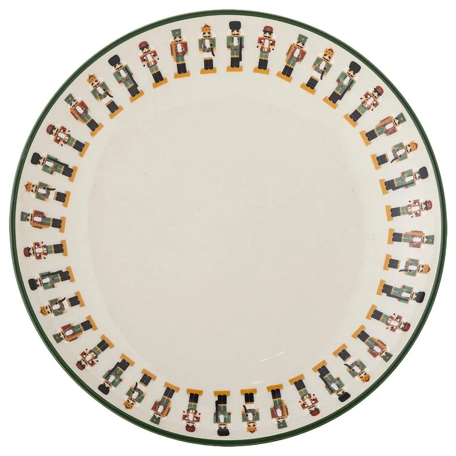 Krémový dezertný tanier s vianočným motívom z kameniny ø 16 cm Jolly – Bloomingville