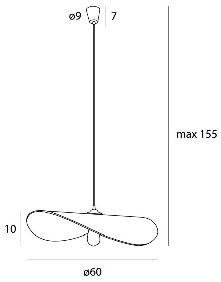 MAXLIGHT P0585 - Luster na lanku PAN 1xE27/15W/230V pr. 60 cm krémová