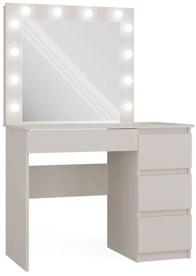 Toaletný stolík Micras 2 (kašmír) (P) (so zrkadlom) (s LED osvetlením). Akcia -20%. Vlastná spoľahlivá doprava až k Vám domov. 1132478